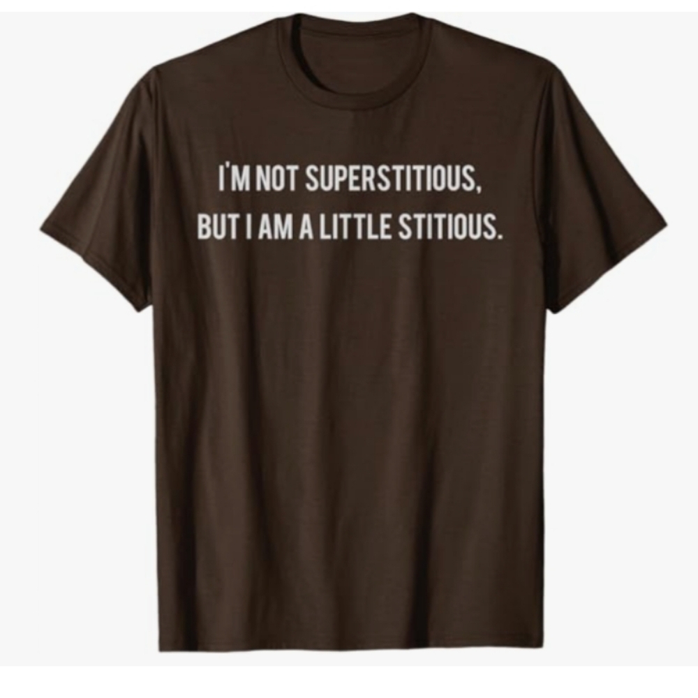 The Office I'm Not Superstitious Michael Scott Quote Women's Black T-Size 1X NWT